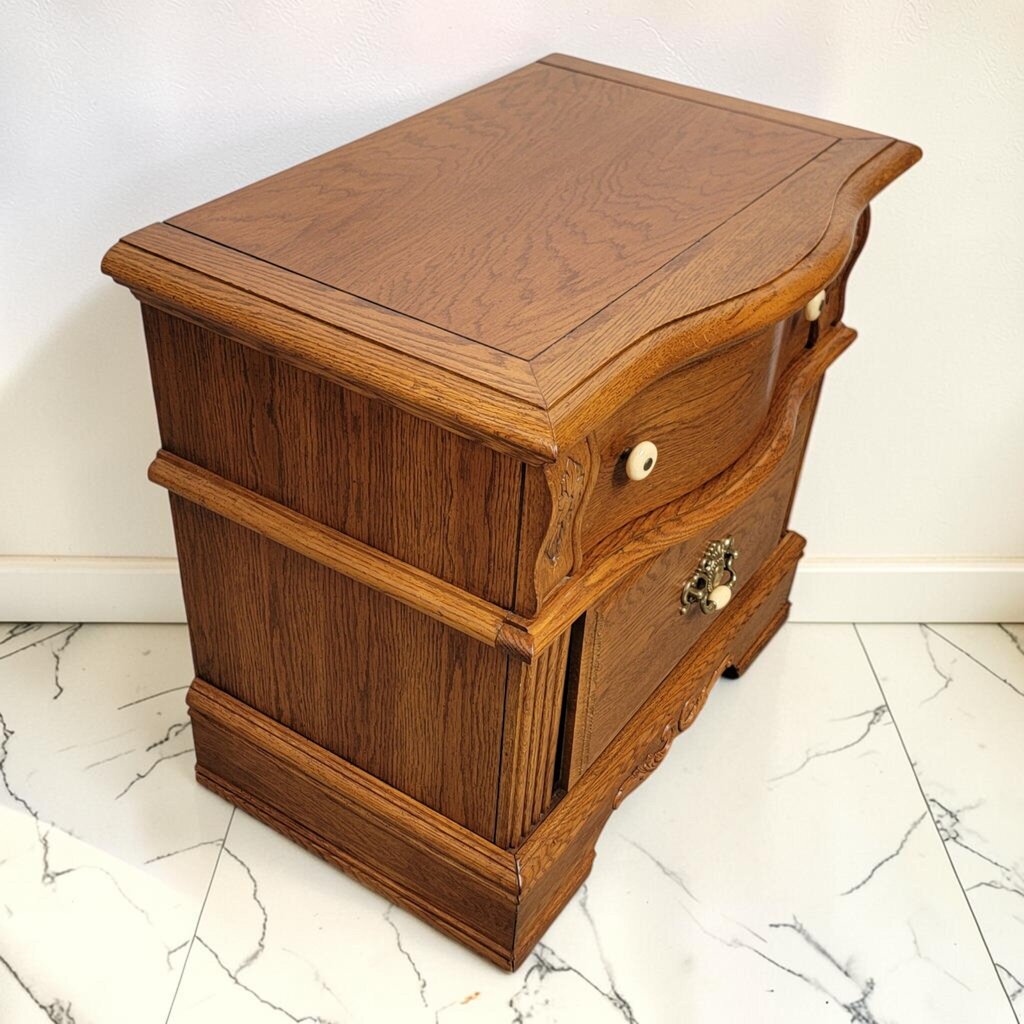 8613 Country French Solid Oak 2 Drawer Nightstand ~ FURNITURE