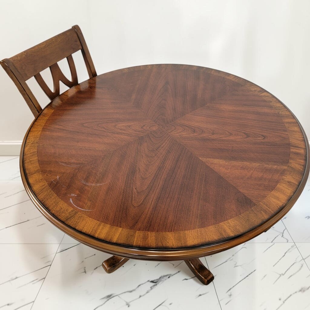 8617 3 Piece Round Pedestal Dining Table with Lattice Back Chairs