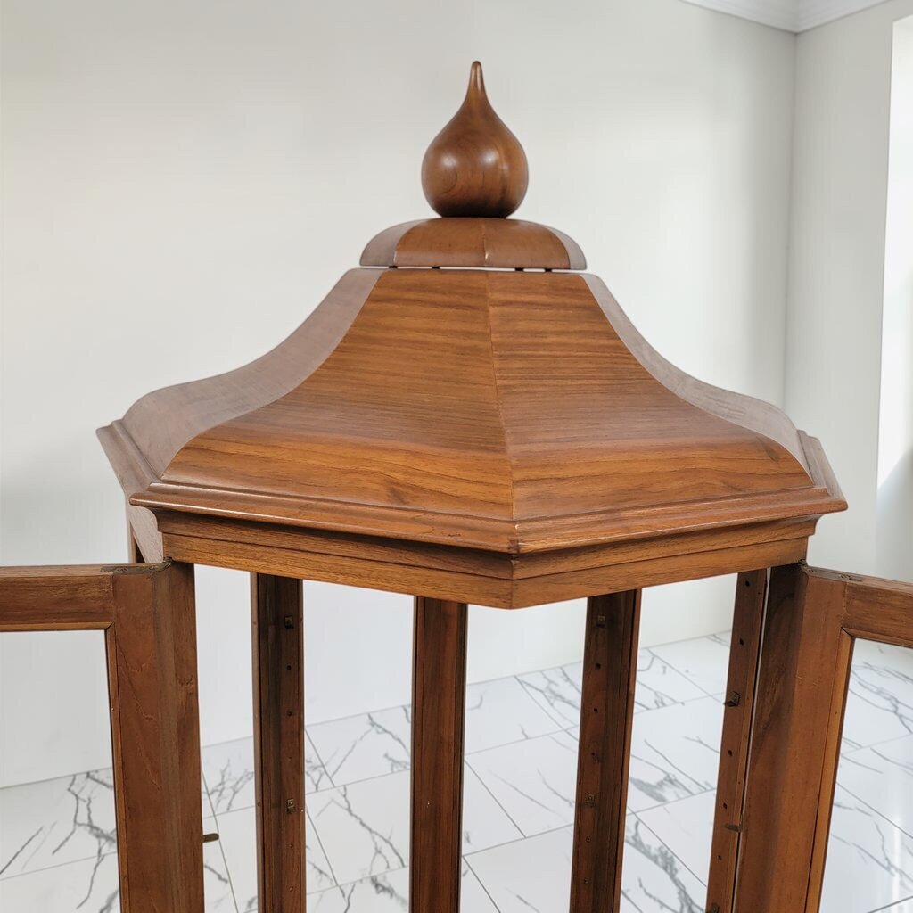 8618 Mid Century Chinoiserie Octagonal Pagoda Display #Cabinet with No Shelves