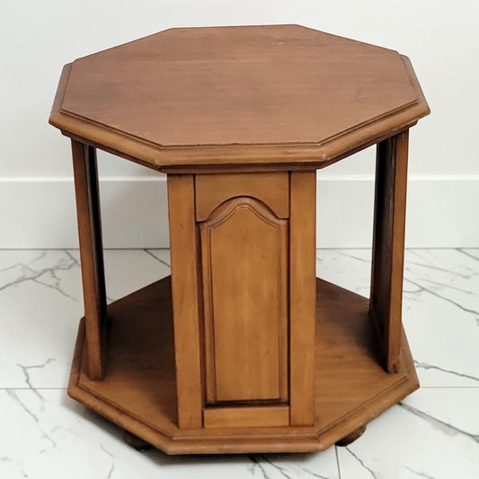 8621 Vintage Octagon Accent Table Used ~ FURNITURE