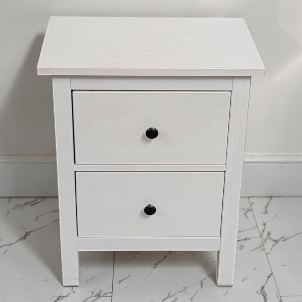 8627 2 Drawer White Nightstand