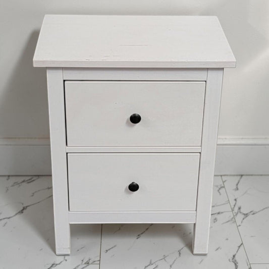 8627 2 Drawer White Nightstand Used ~ FURNITURE