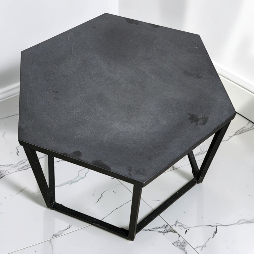 8628 Black Metal Hexagon Table