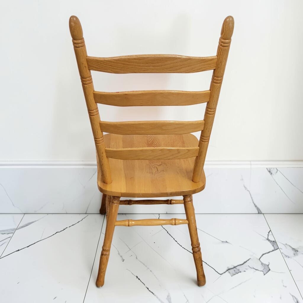 8629 Mid-Century Floral Ladder-Back Side #Chair