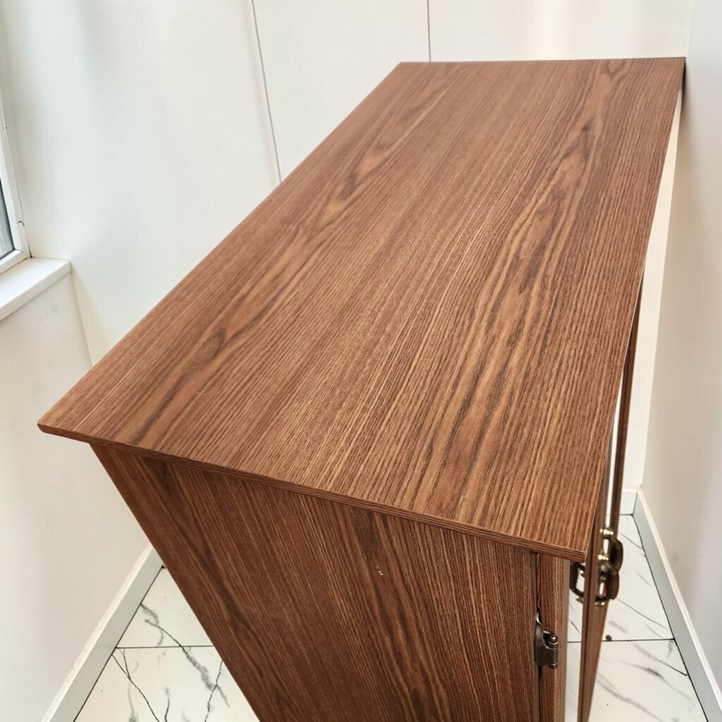 8638 Twin Glass-Door Oak Laminate Display Cabinet
