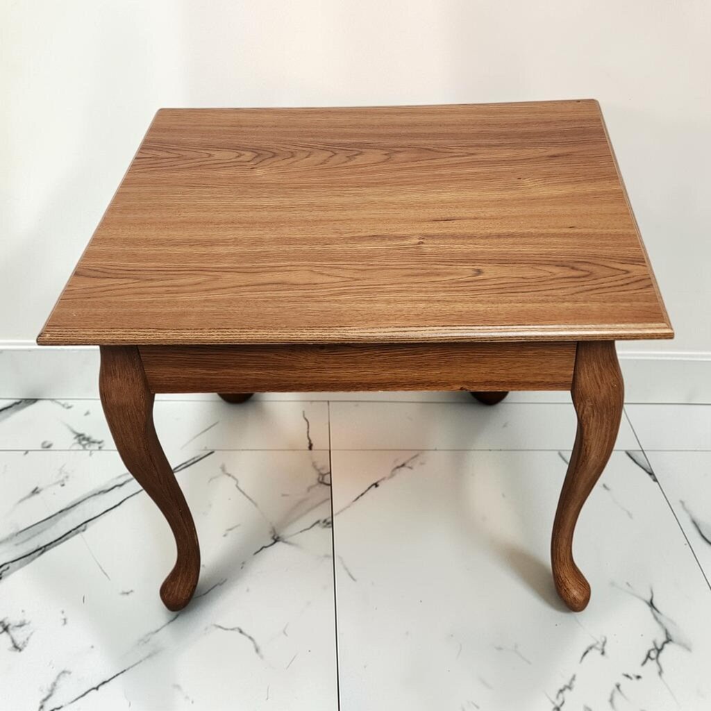 8640 Vintage Oak Queen Anne Style End Table