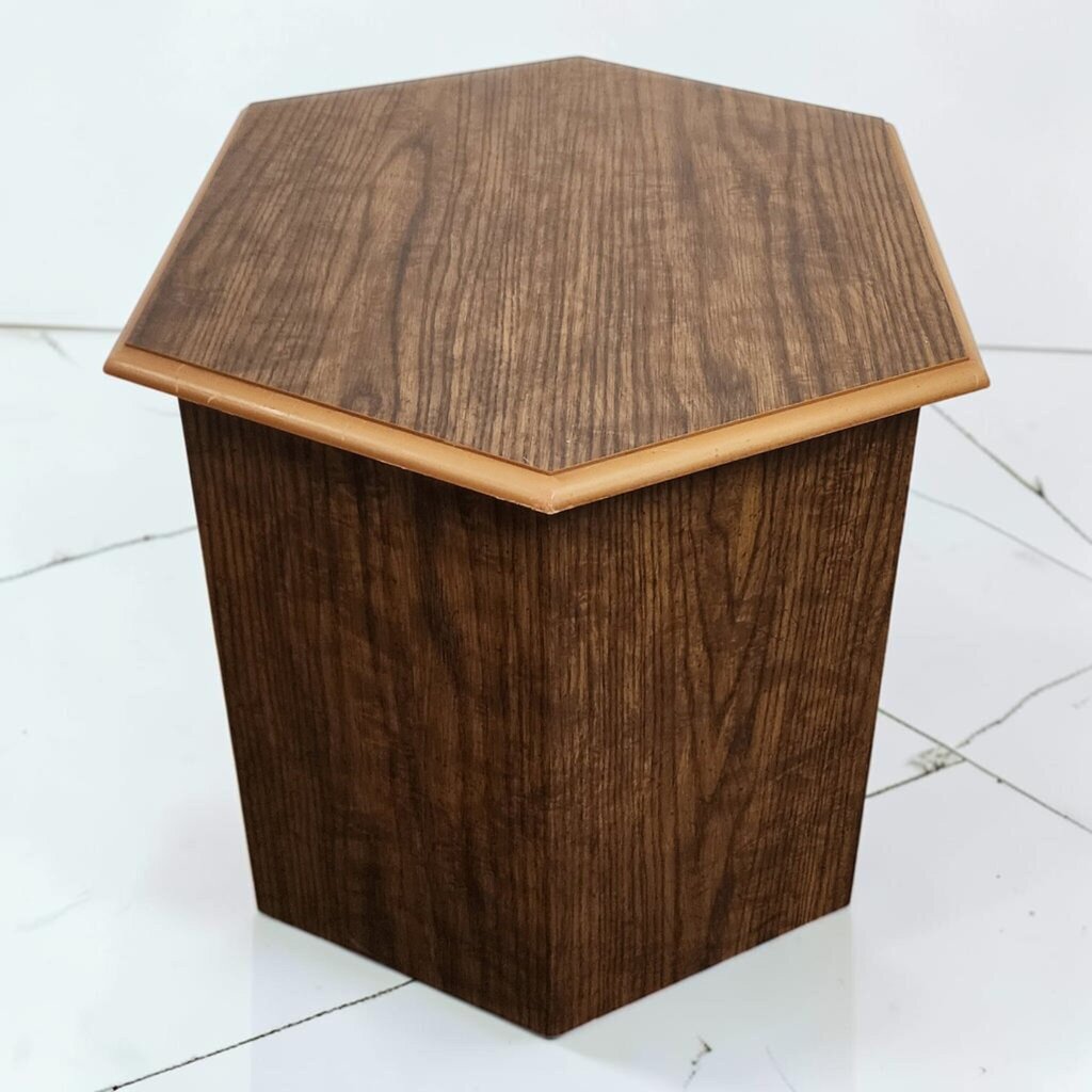 8641 Vintage Hexagonal Laminate Commode End Table