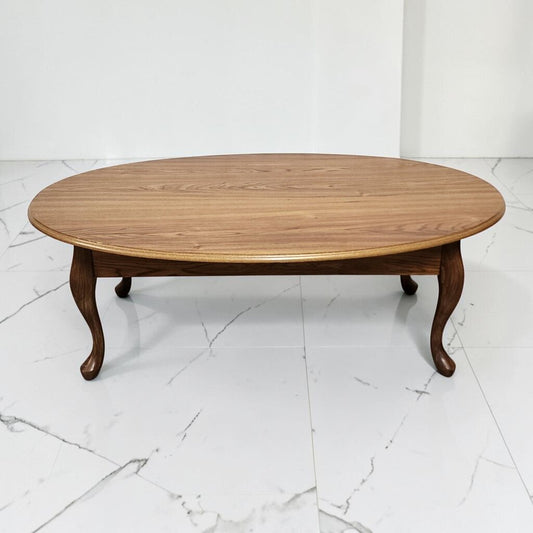 8646 Queen Anne Style Oval Oak Coffee Table