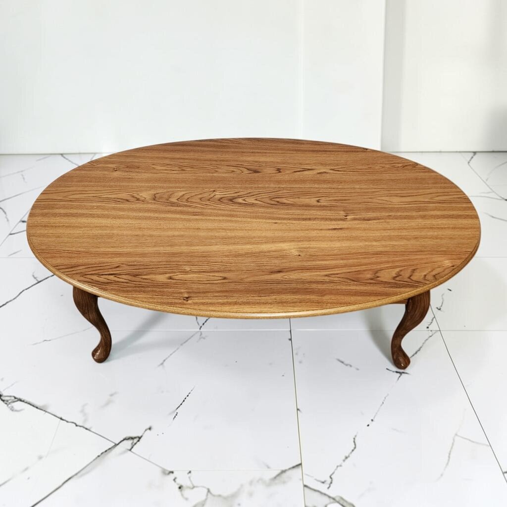 8646 Queen Anne Style Oval Oak Coffee Table