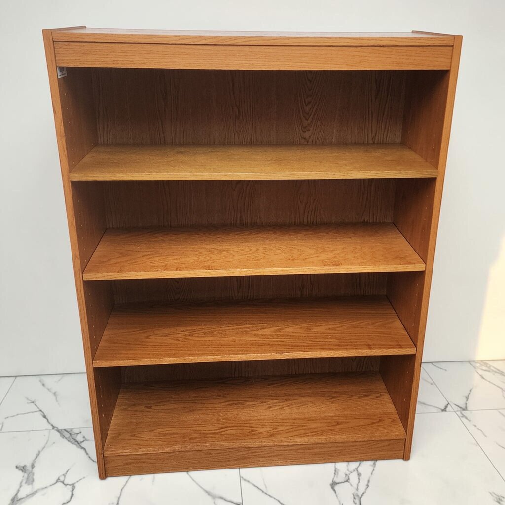 8651 4-Shelf Oak-Finish Laminate Bookcase