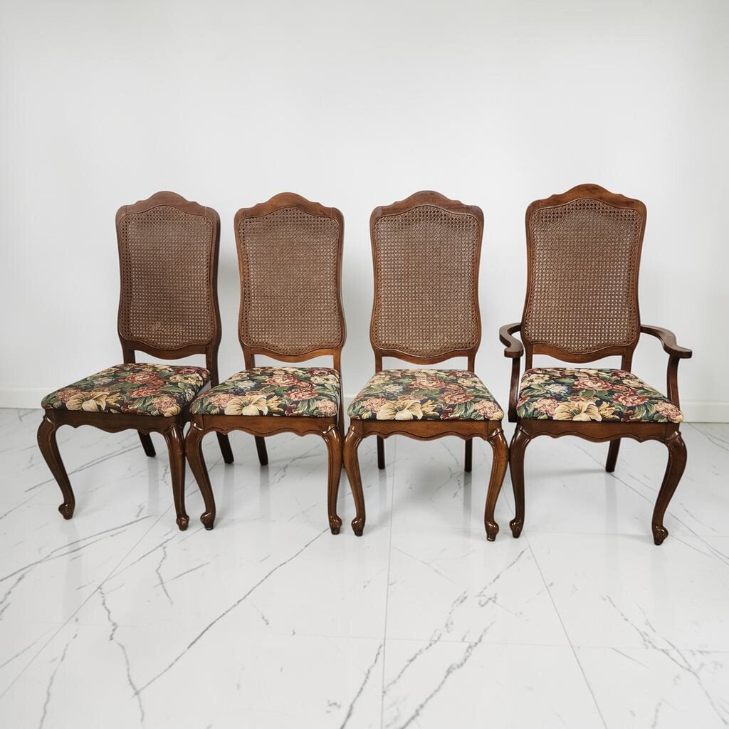 8652 French Provincial Style Dining Set with Cane Back Chairs