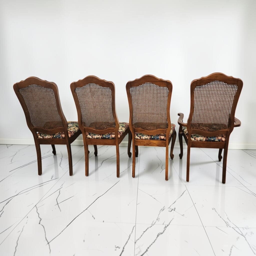 8652 French Provincial Style Dining Set with Cane Back Chairs