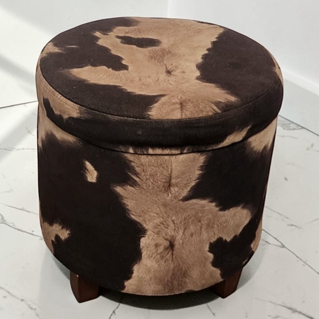 8653 Cow Print Storage #Ottoman