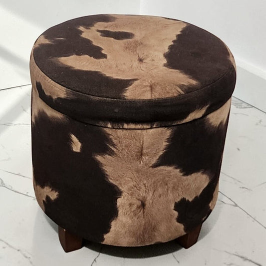 8653 Cow Print Storage #Ottoman