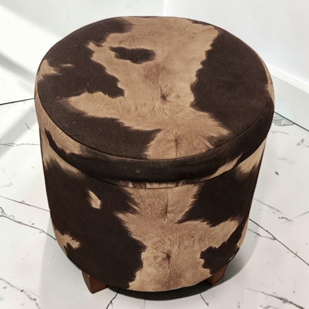 8653 Cow Print Storage #Ottoman