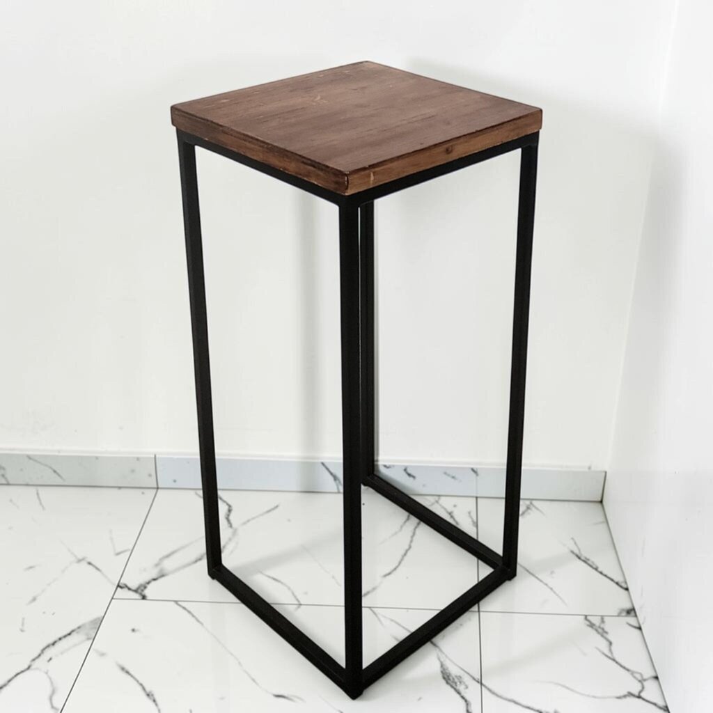 8655 Contemporary Industrial Metal and Wood #Pedestal
