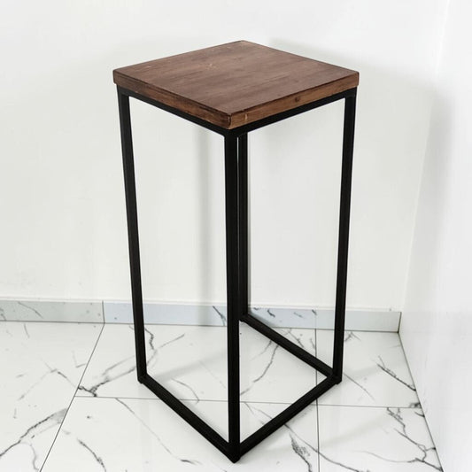 8655 Contemporary Industrial Metal and Wood #Pedestal