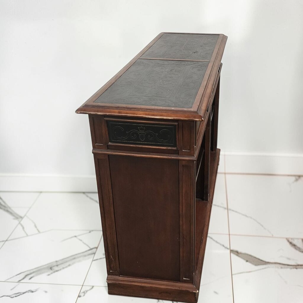 8658 Neoclassical Style Tooled Tin Bookcase Console