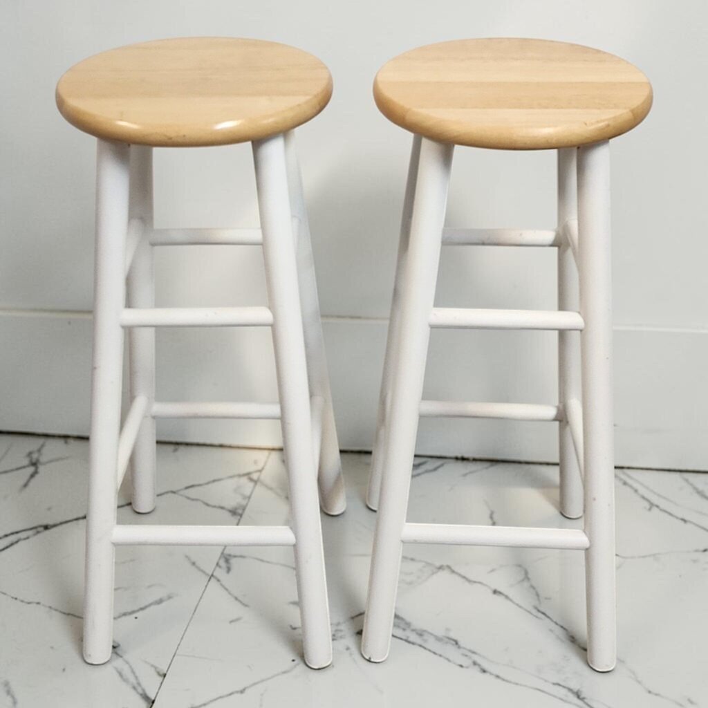 8659-8660 Two-Tone Backless Wood Bar Stool