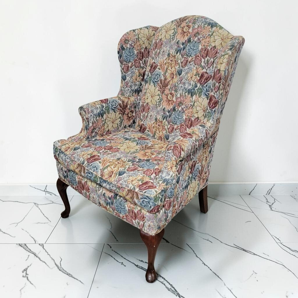 8665 LaZboy Tapestry Wingback Chair