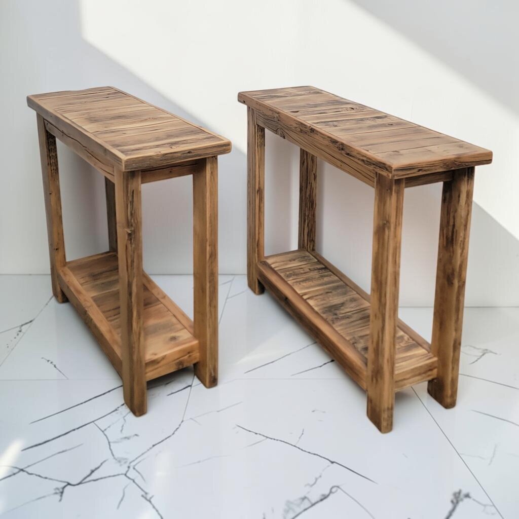 8672-8673 Handcrafted Reclaimed Wood Slim Console #Tables