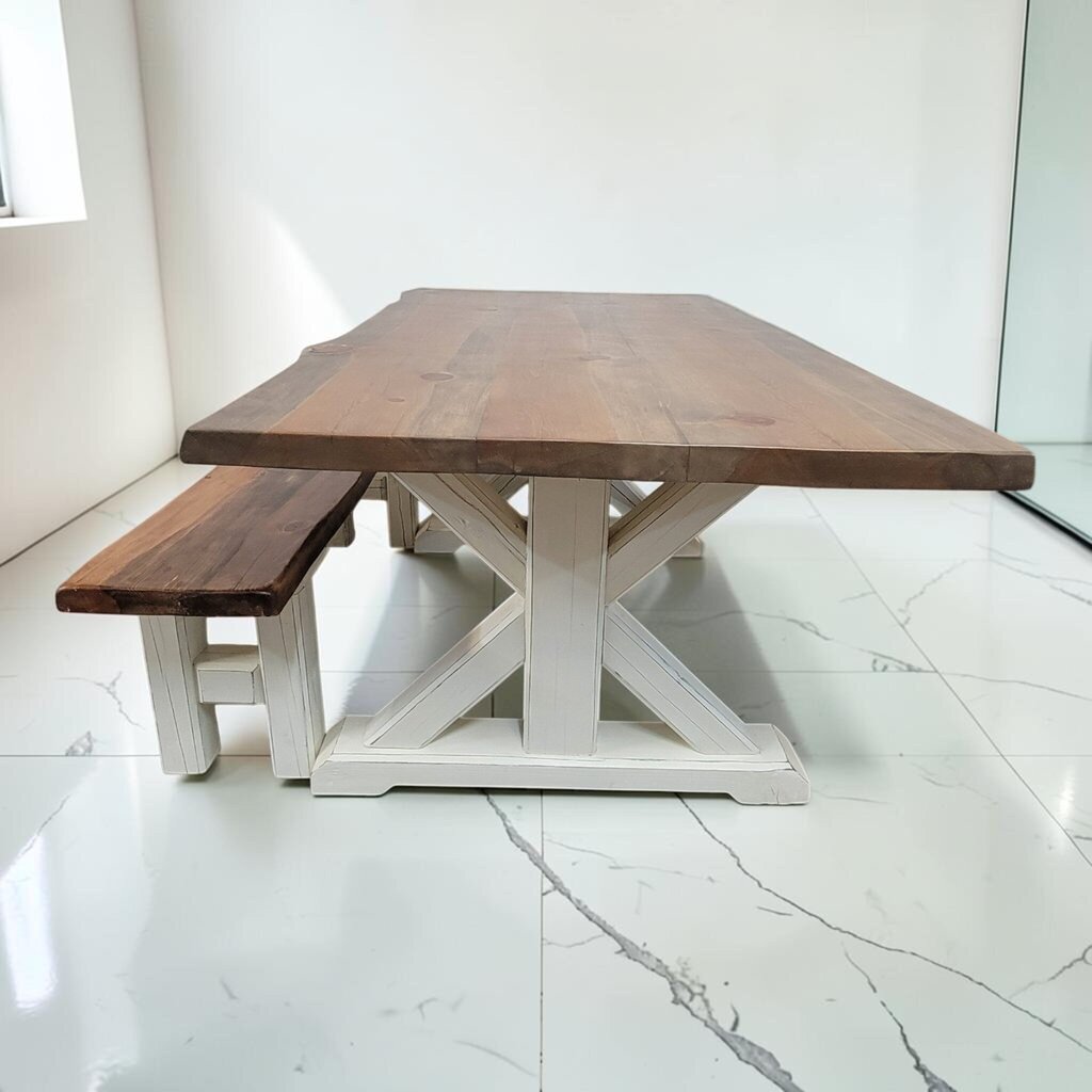 8677 Modern Farmhouse Live Edge #Dining Set