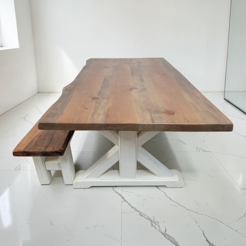 8677 Modern Farmhouse Live Edge #Dining Set