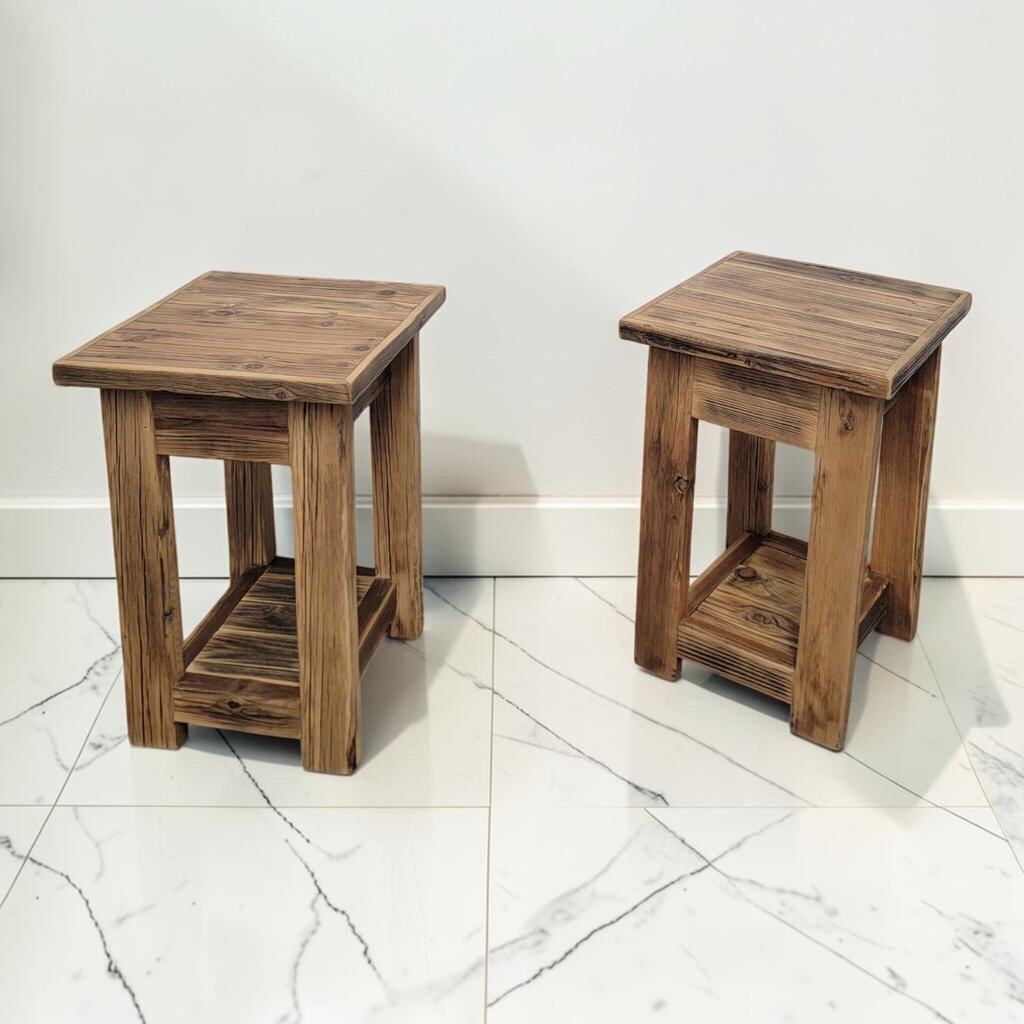 8679-8680 Handcrafted Rustic Reclaimed Wood #Nightstands