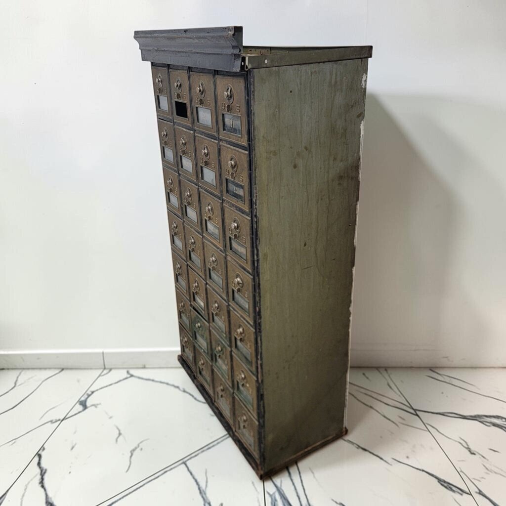 8681 Vintage U.S. Post Office Mailbox #Cabinet (28-Door Unit)