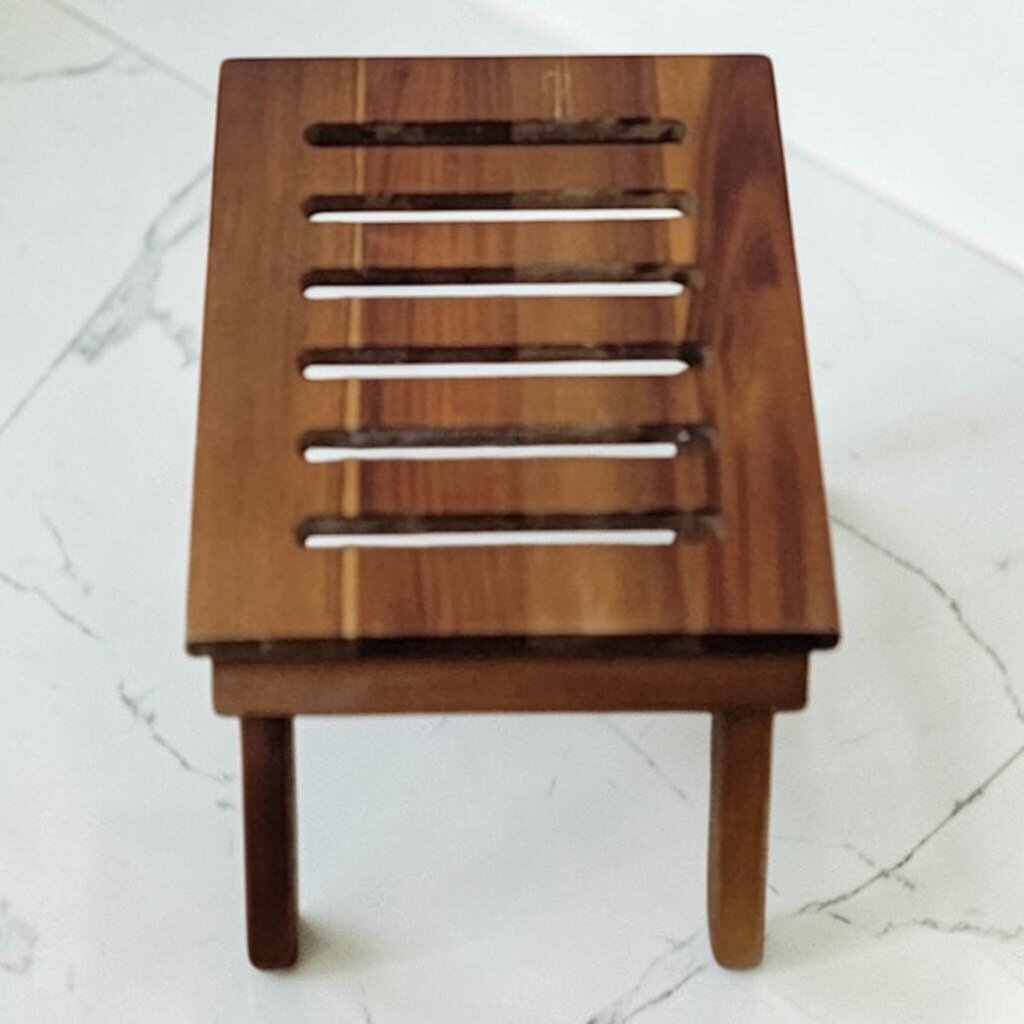 8683 Slatted Solid Wood Spa Footstool