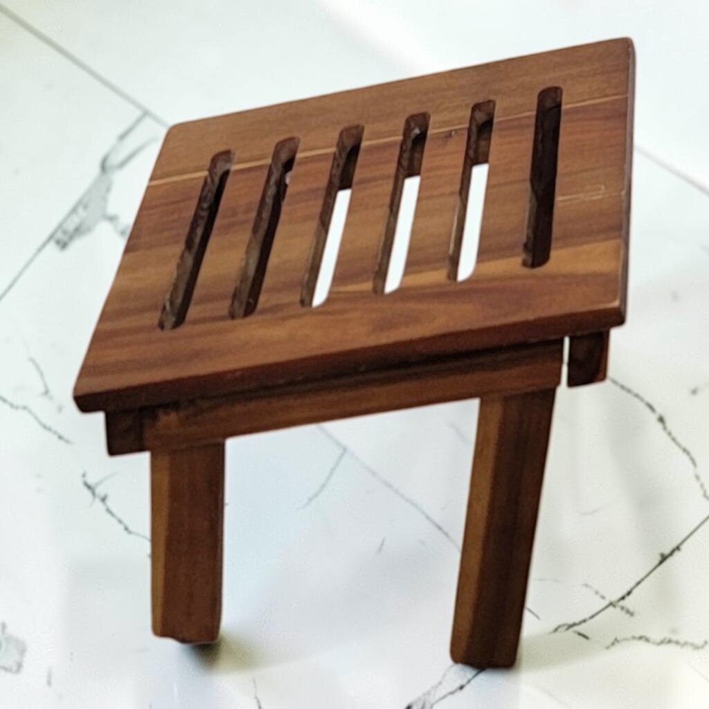 8683 Slatted Solid Wood Spa Footstool