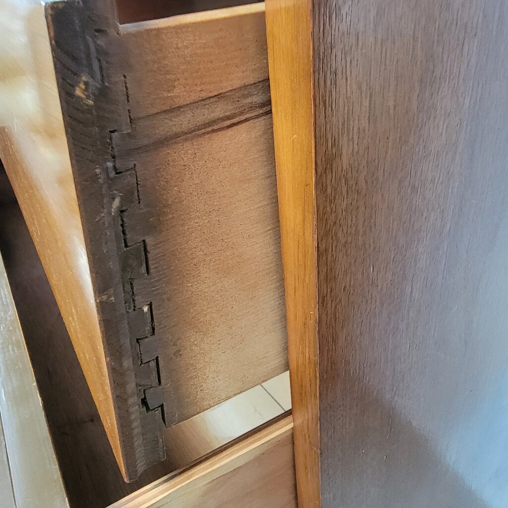 8694 Mid- Century Modern 4 Drawer Chest with Vertical Branding