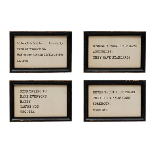 Wood Framed Wall Decor with Saying New * Home