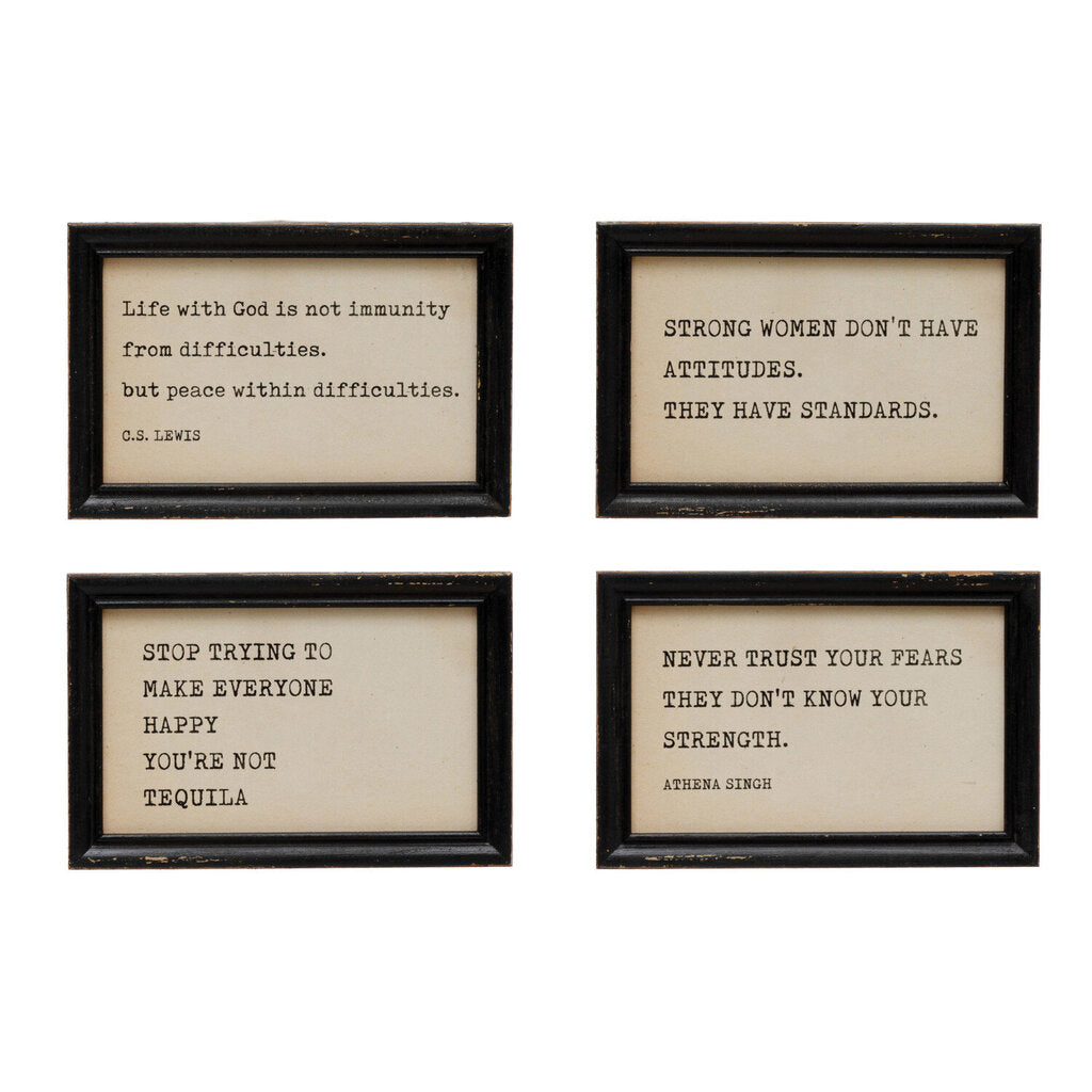 Wood Framed Wall Decor with Saying New * Home
