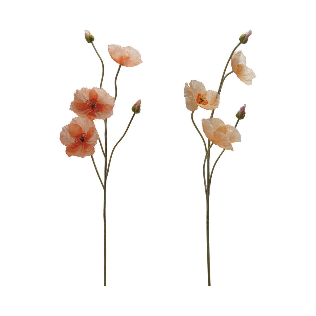 31" Faux Poppy Flower Pick