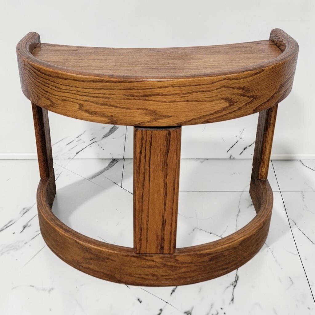 8698 Mid-Century Modern Studio Craft Oak Crescent #Stool