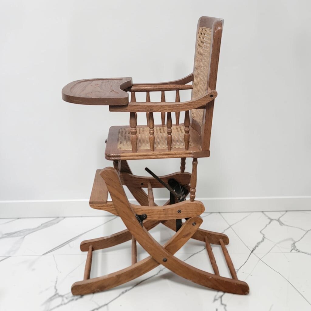 8702 Victorian Style Convertible Oak High Chair and #Rocker