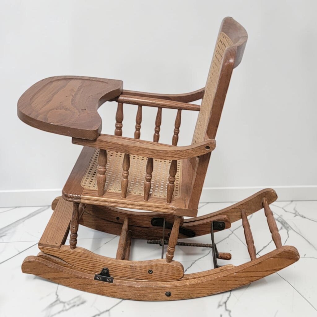 8702 Victorian Style Convertible Oak High Chair and #Rocker
