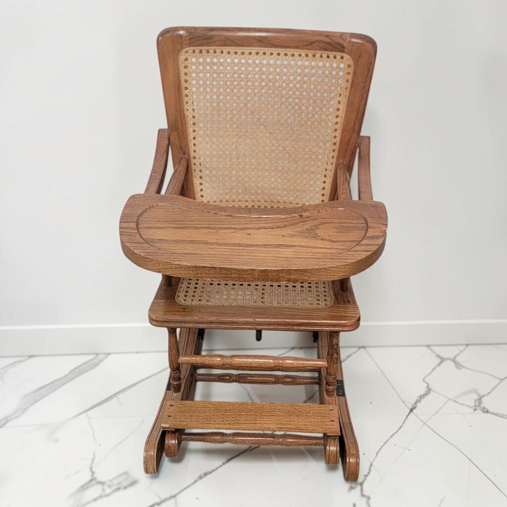 8702 Victorian Style Convertible Oak High Chair and #Rocker