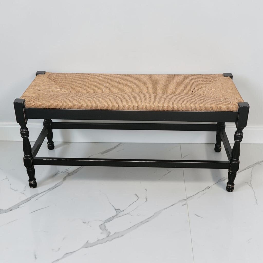 8704 French Country Black Rush Seat #Bench