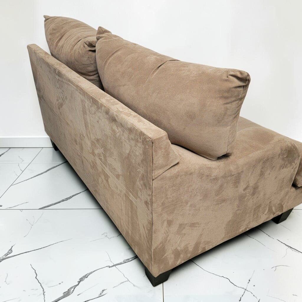 8715 Tan Contemporary Microfiber Loveseat