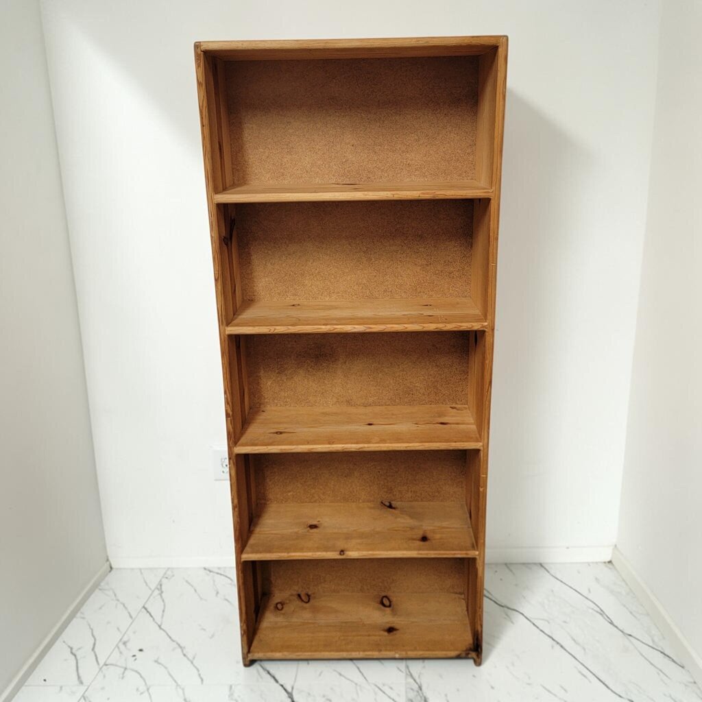 8727 Rustic Solid Pine Five-Tier Open #Bookcase
