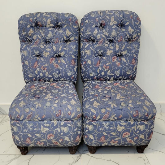8741-8742 Vintage Tufted Floral Slipper #Chair