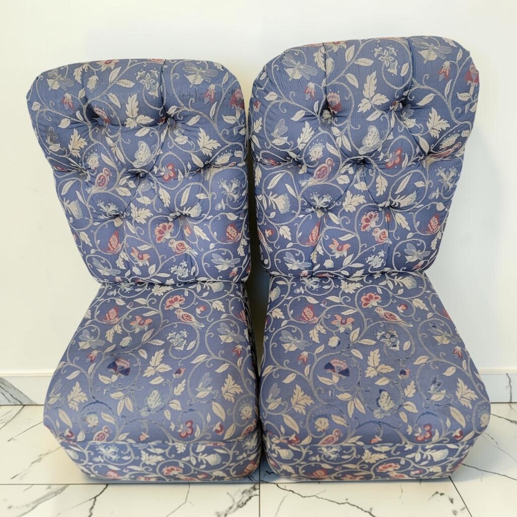 8741-8742 Vintage Tufted Floral Slipper #Chair