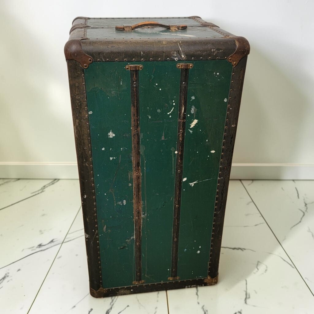 8747 1930's Green Antique Steamer #Trunk