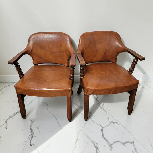 8748-8749 Mid Century Commercial Office #Armchair in Saddle Brown Naugahyde