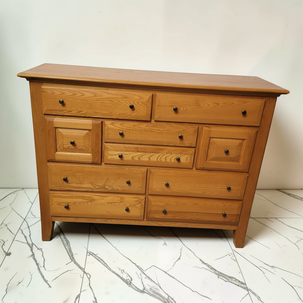 8755 Transitional Honey Oak 9-Drawer #Dresser