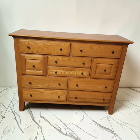 8755 Transitional Honey Oak 9-Drawer #Dresser