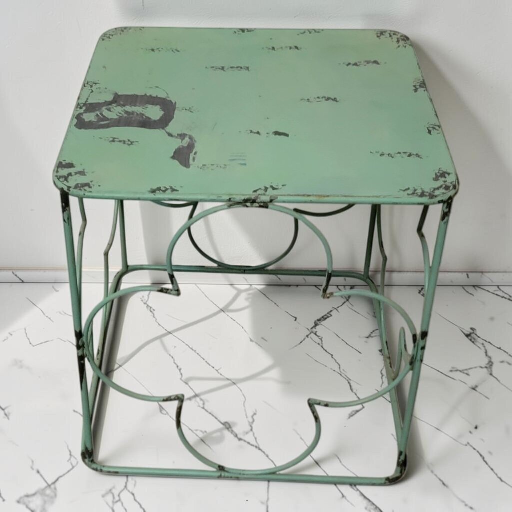 8758 Turquoise Metal Side #Table