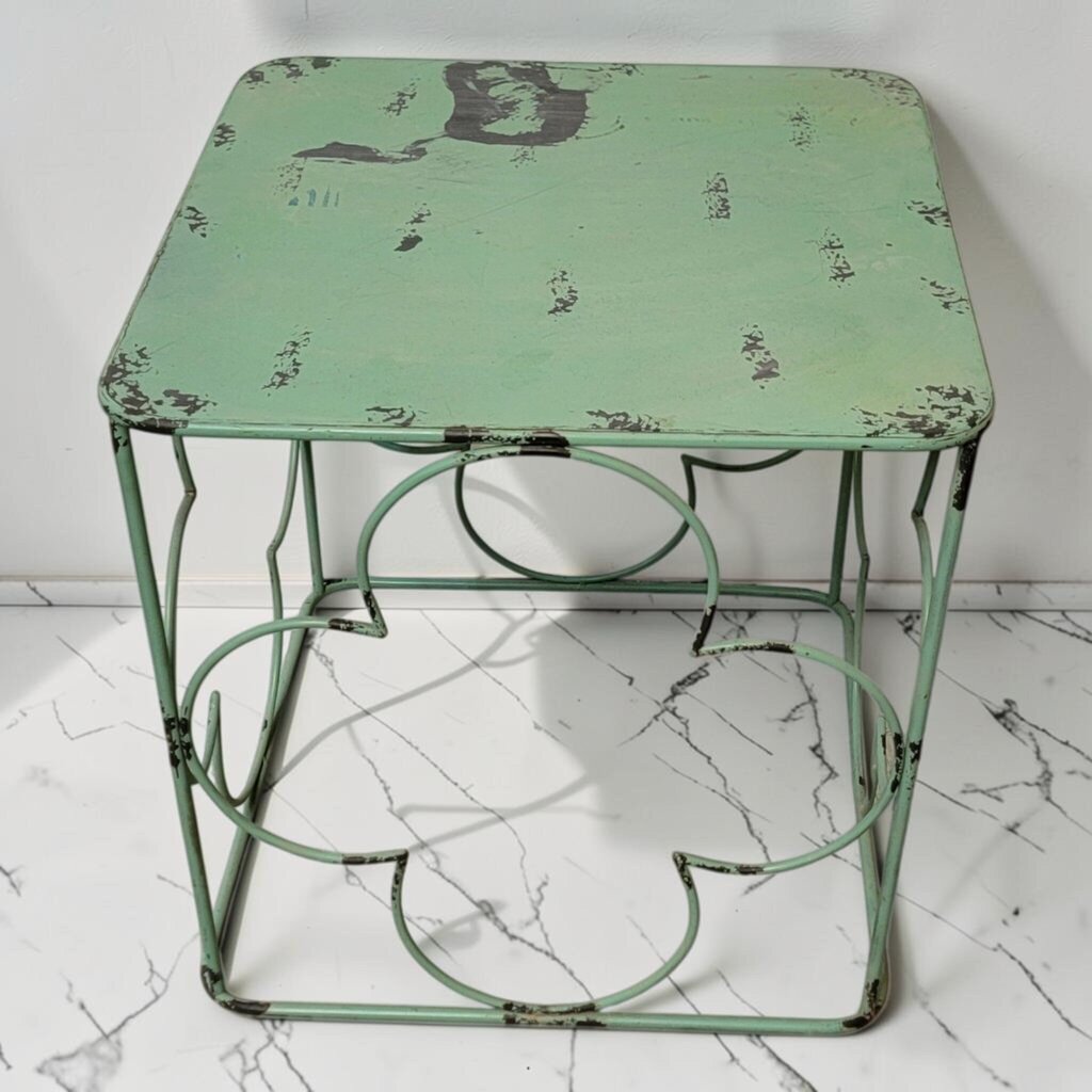 8758 Turquoise Metal Side #Table